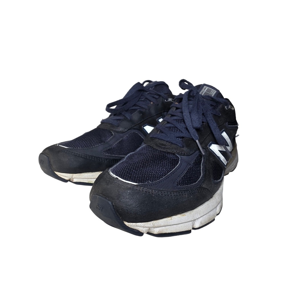 New Balance 990v4 Navy Blue Suede Mesh Running Shoes Mens Sneaker M990NV4 Sz 13
